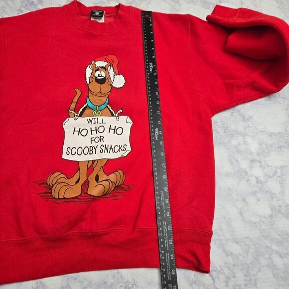 Vintage Christmas Sweatshirt Scooby-Doo Medium Red Novelty 90s Holiday‎ Festive - Picture 6 of 7
